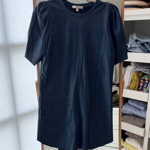 Lavender Brown Midnight Blue Leather Dress